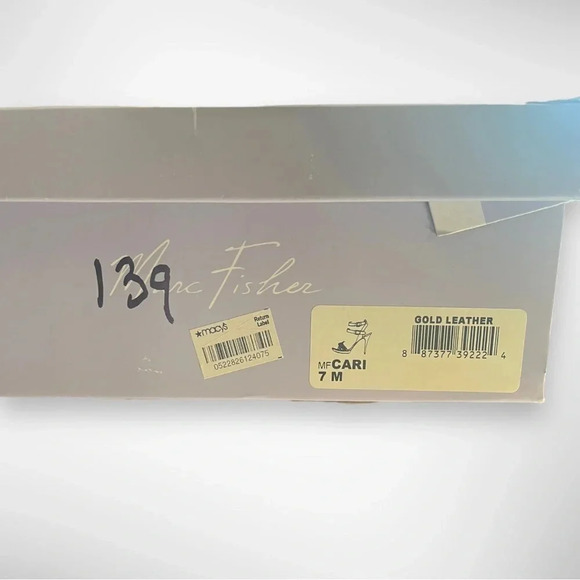 MARC FISHER Cari Gold Leather Open Toe High Heel Sandals Size 7 | EUC - Picture 3 of 10